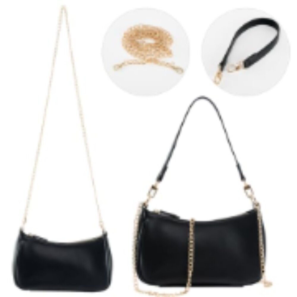 PU Leather Tote with Removable Straps, Zipper Closure Crossbody Bag - Picture 3 of 7